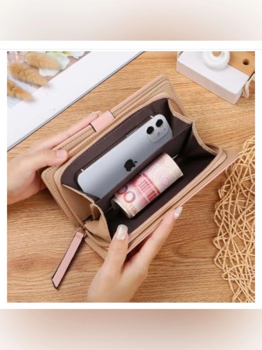 NWT~Leather Clutch/Wallet w/ Room for Phone.